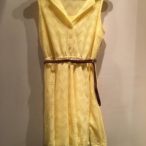 Yellow lace dress w/ included belt